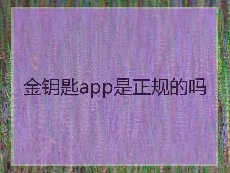 金钥匙app是正规的吗