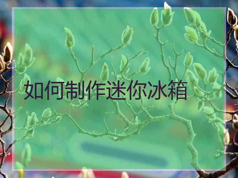 如何制作迷你冰箱