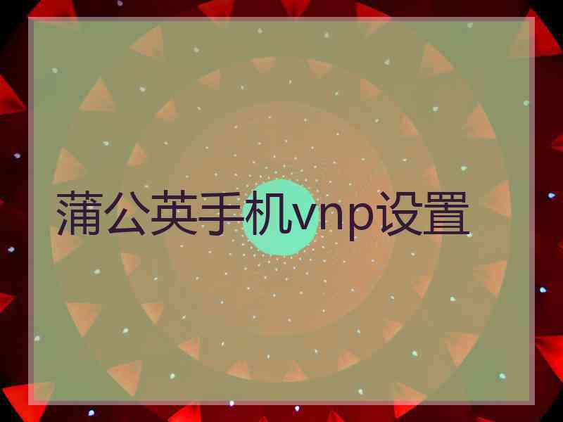 蒲公英手机vnp设置