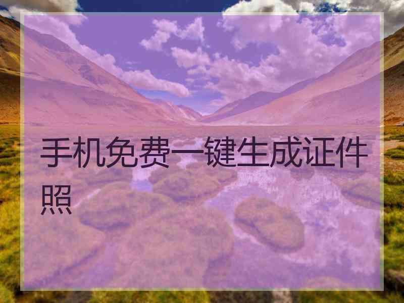 手机免费一键生成证件照