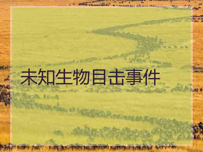 未知生物目击事件
