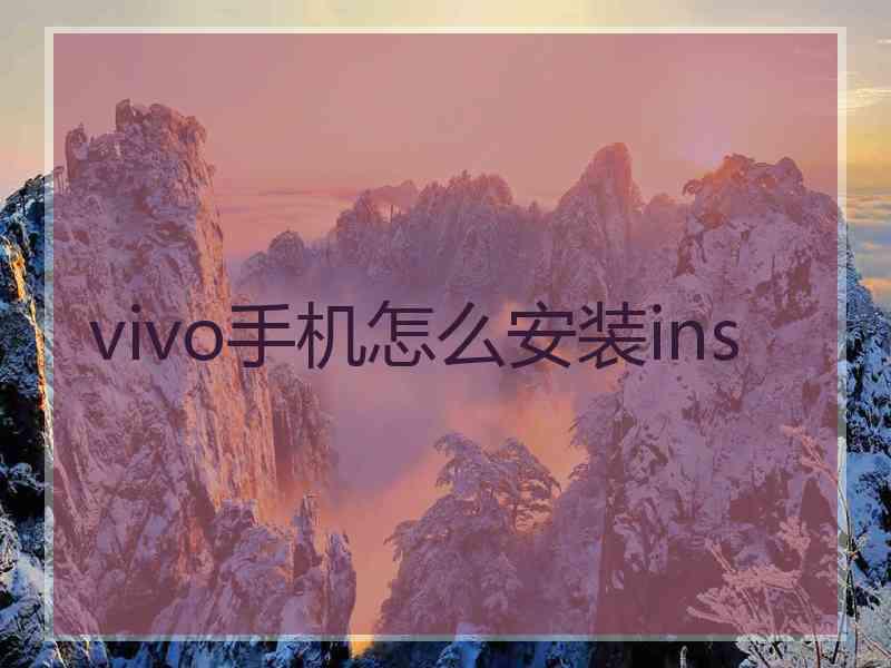 vivo手机怎么安装ins