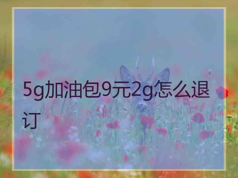 5g加油包9元2g怎么退订