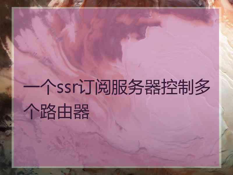 一个ssr订阅服务器控制多个路由器