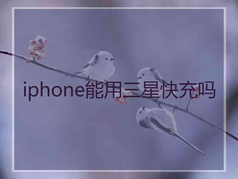 iphone能用三星快充吗