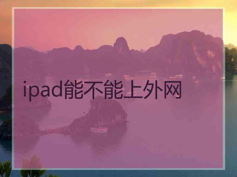 ipad能不能上外网