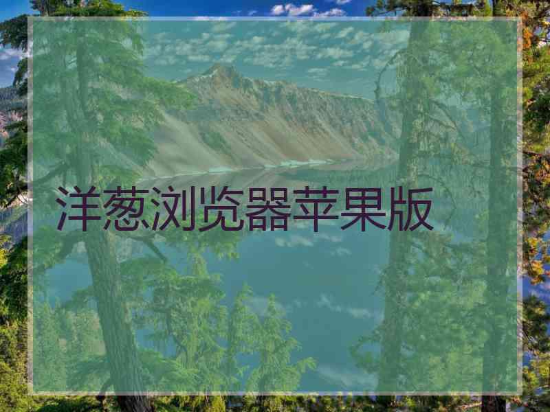 洋葱浏览器苹果版