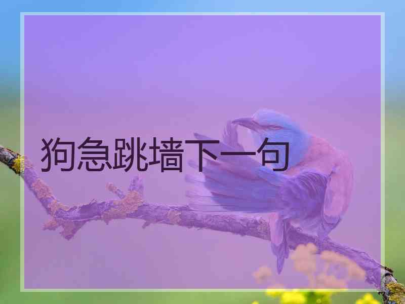 狗急跳墙下一句