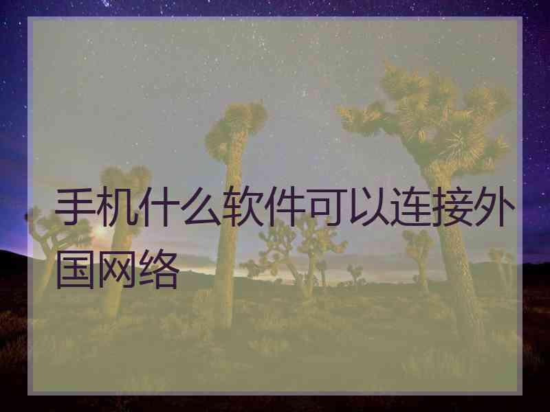 手机什么软件可以连接外国网络