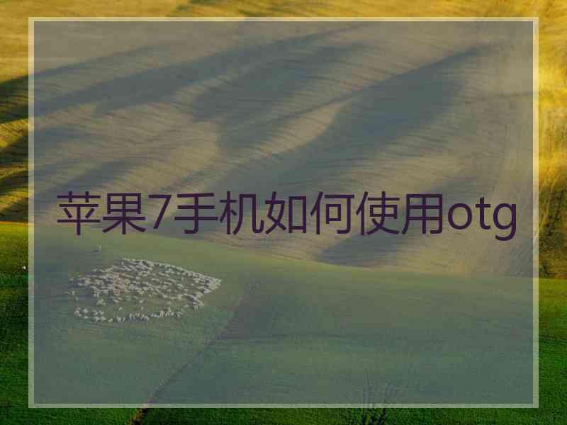 苹果7手机如何使用otg