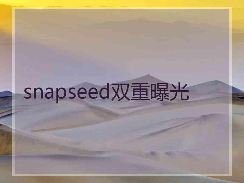 snapseed双重曝光