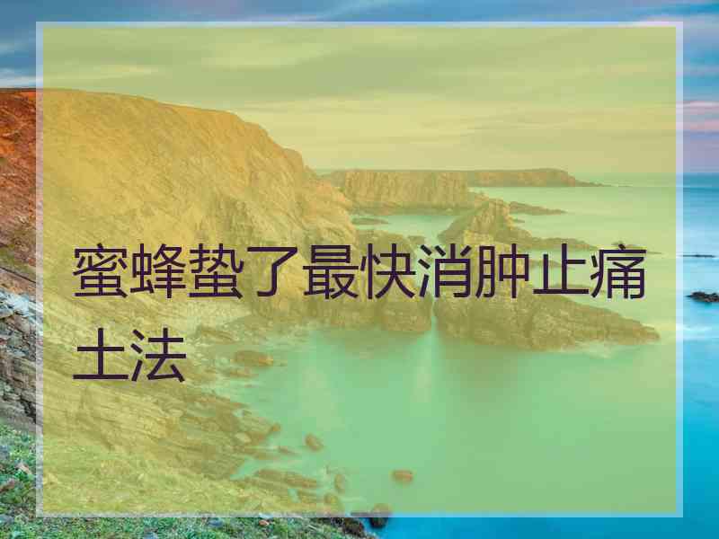 蜜蜂蛰了最快消肿止痛土法