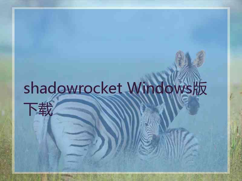 shadowrocket Windows版下载