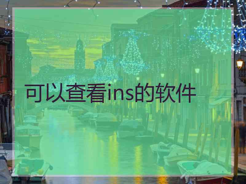 可以查看ins的软件