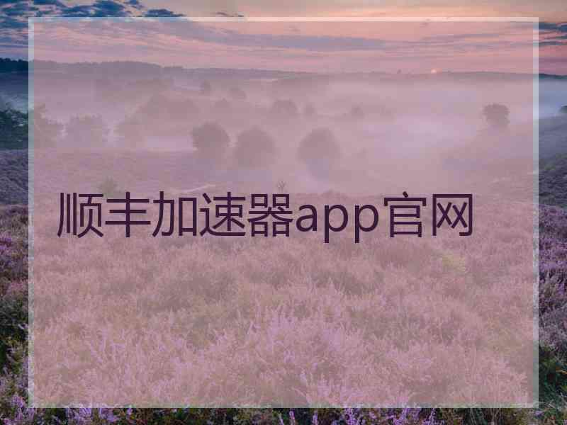 顺丰加速器app官网
