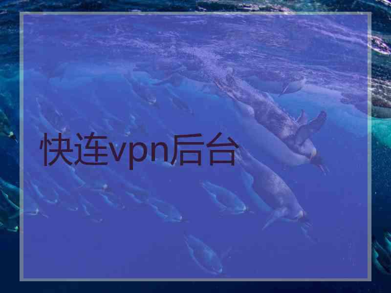 快连vpn后台