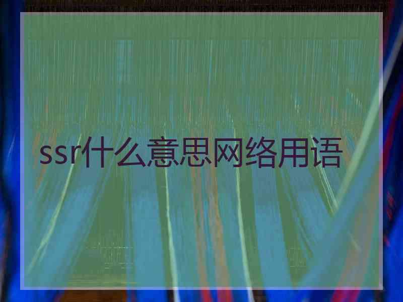 ssr什么意思网络用语