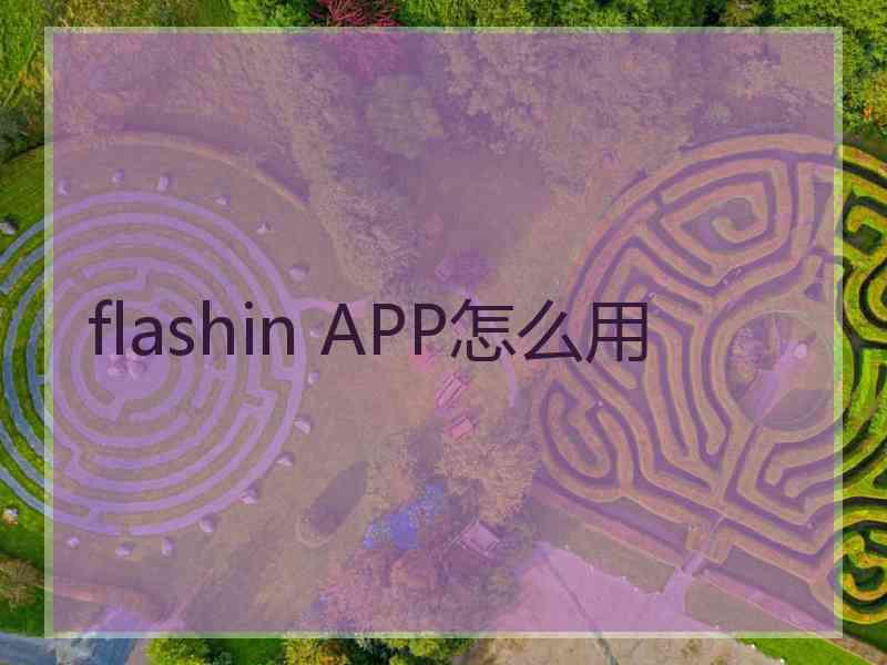 flashin APP怎么用