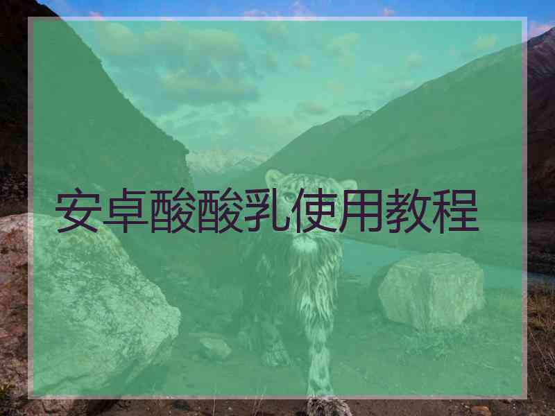 安卓酸酸乳使用教程