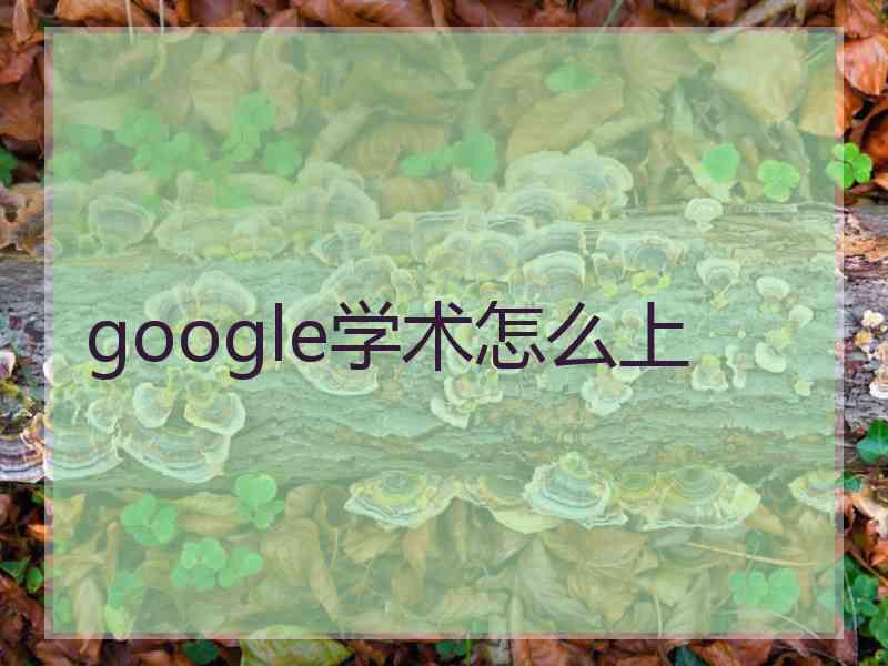 google学术怎么上