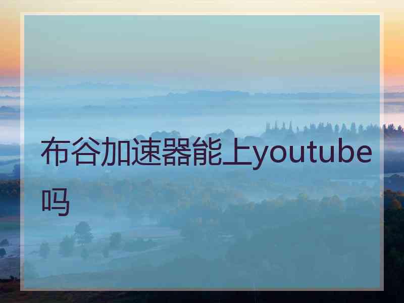 布谷加速器能上youtube吗