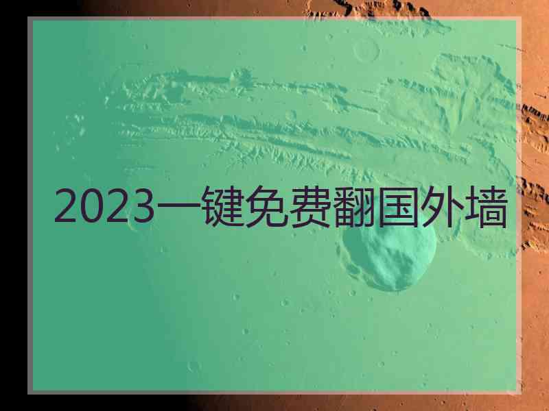 2023一键免费翻国外墙