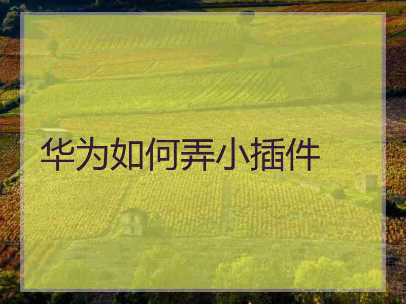 华为如何弄小插件
